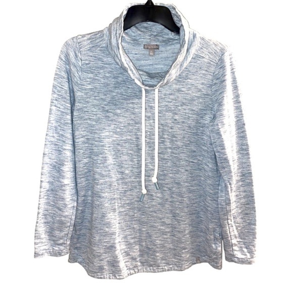 T by Talbots pullover funnel neck drawstring sweater sweatshirt activewear - Picture 3 of 6